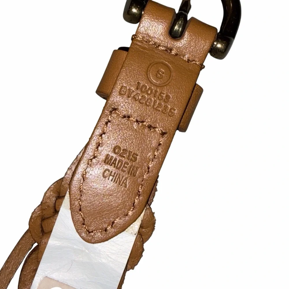 NEW Fossil Camel Brown Woven Multi Weave Leather Belt size Small